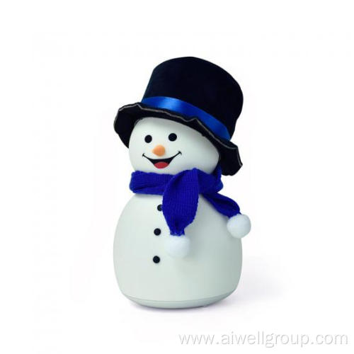 Bedroom bedside table snowman silicone sleep lamp